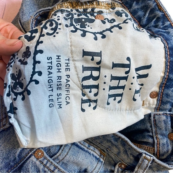 Free People We The Free The Pacifica High Rise Slim Straight Leg Jeans - Picture 7 of 8